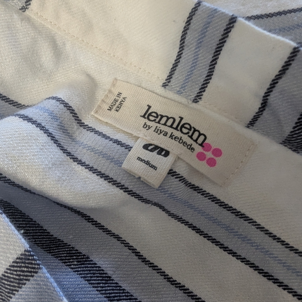 Lemlem Striped Off-Shoulder Crop Top excellent used cond. Medium Coastal beach - Picture 3 of 4